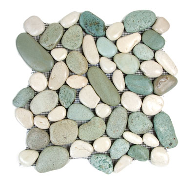 Glazed Green/White River Stone
