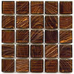 Dark brown mosaic tile with copper tones from Hakatai Aventurine glass tile series