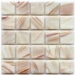 cream colored glass tile with copper swirls