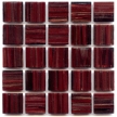 dark red glass tile with dark swirls of deep red tones