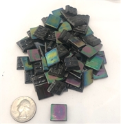 1 Black Iridescent Glass Tile