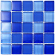 Maritime Blue Blend of matte and glossy glass tiles