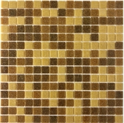 Oak Blend with light brown and dark brown glass tiles