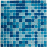 Ocean Blue Blend mosaic tile color blend