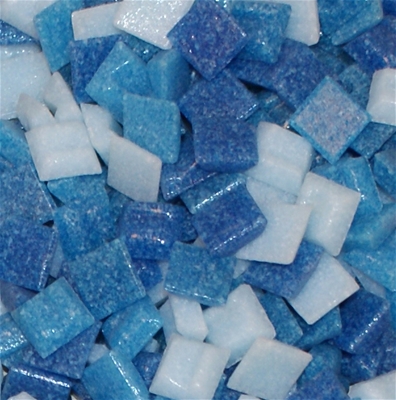 Blue craft tiles for mosaic art murals