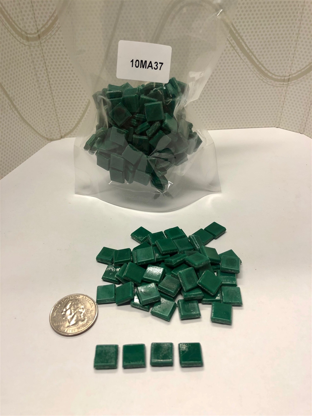 3/8 inch Green mini art tile