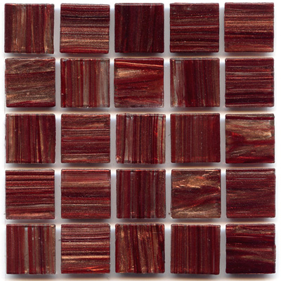 Hakatai Aventurine Bordeaux glass tile with rich red color tones and gold swirls