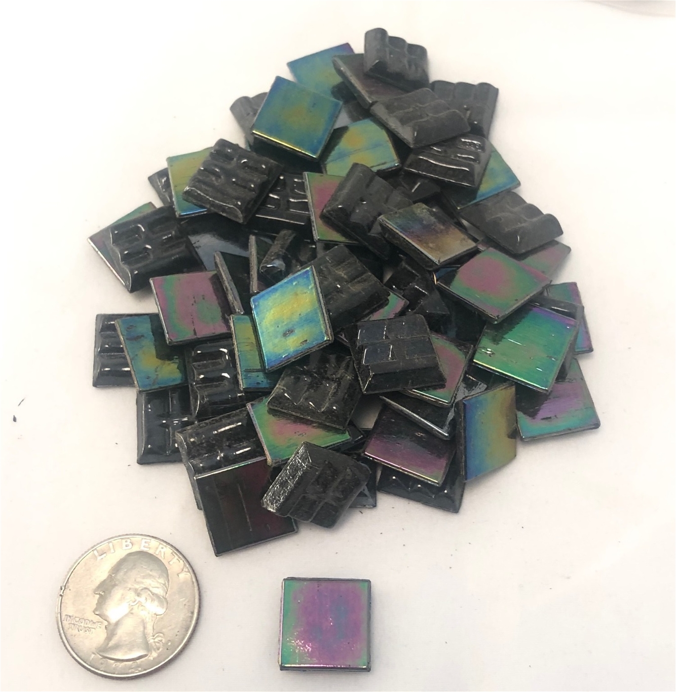 Black Iridescent loose tiles