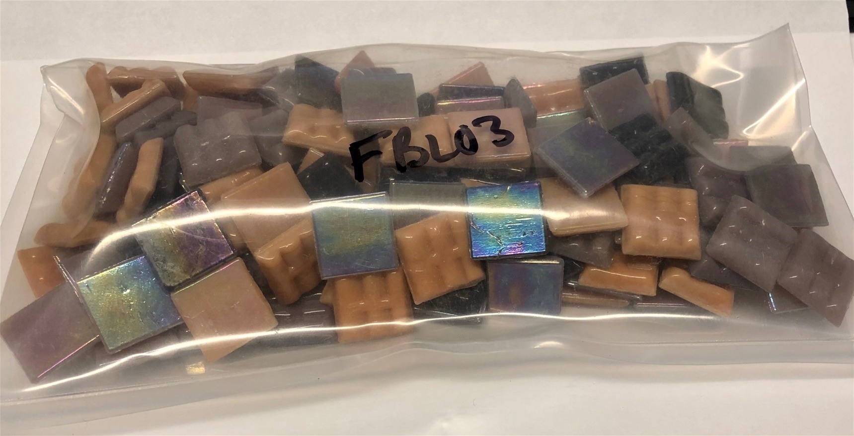 Purple/Orange Iridescent glass tile for crafting