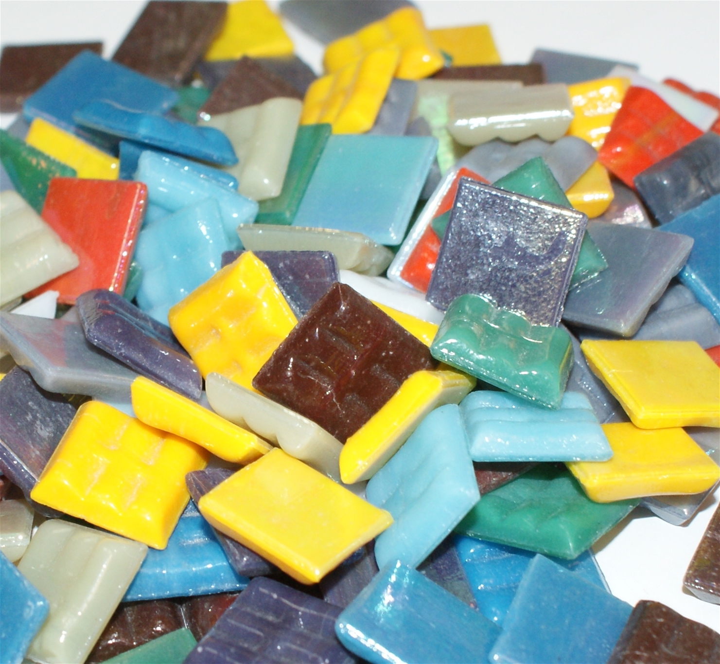 Rainbow Bright Iridescent glass tile blend