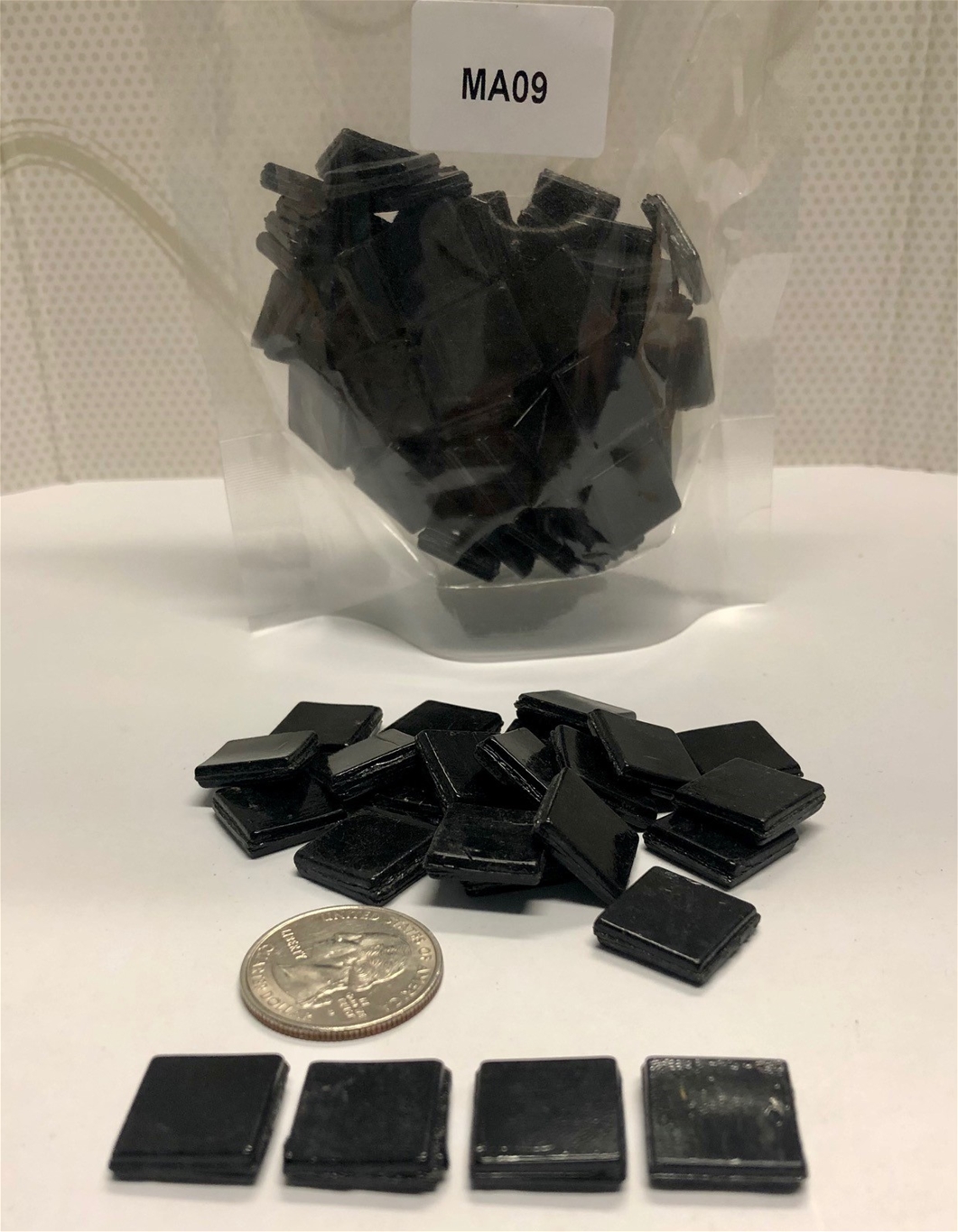 1 Black tile square glass tiles for crafts