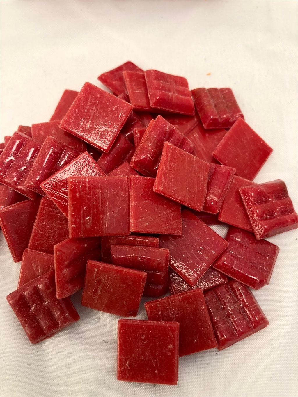 1 Bright Red Glass Tile