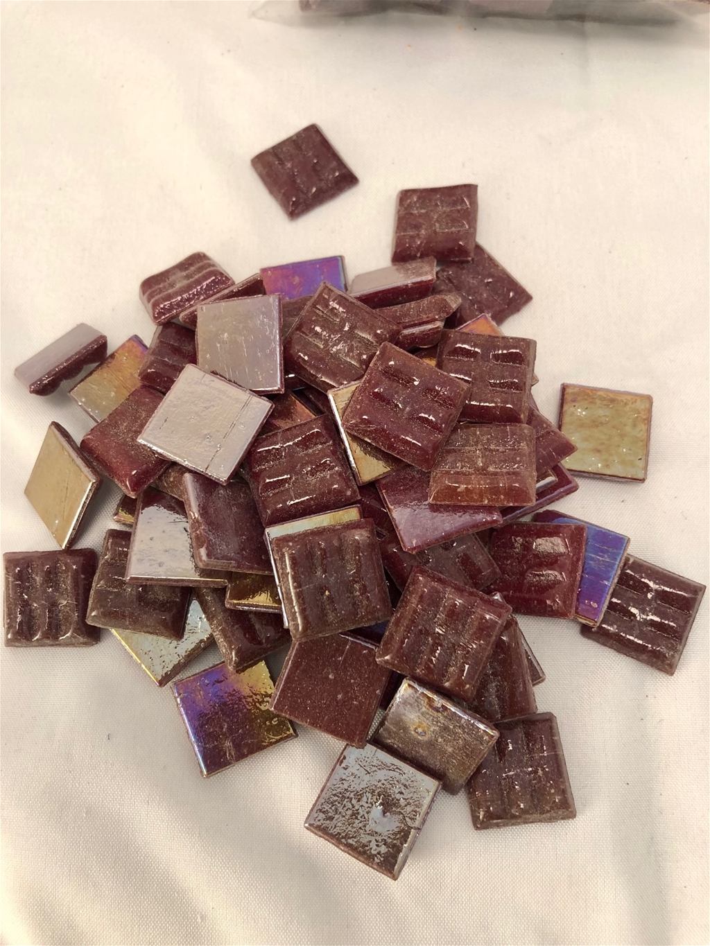 Small Red/Brown Iridescent tiles