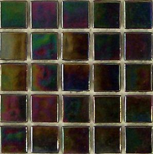 nacreous black iridescent art tile