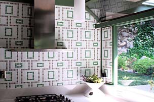Wall tile - Cartglass Classic custom repeating pattern using uncut tile