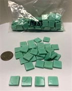 Verdigris green loose mosaic tile
